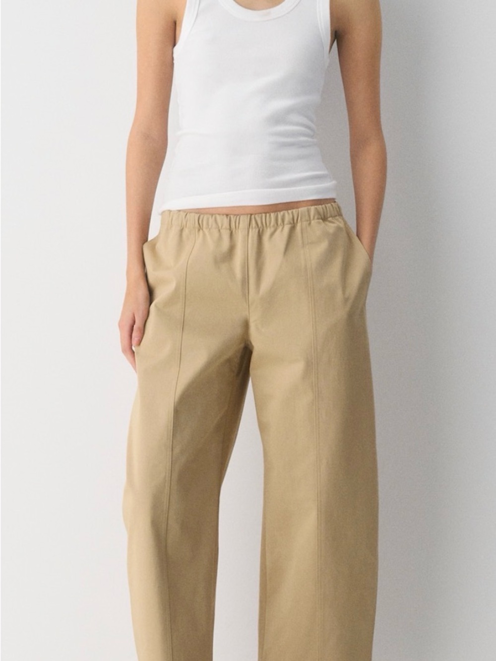 Aritzia Imagine Barrel Pant in Tan